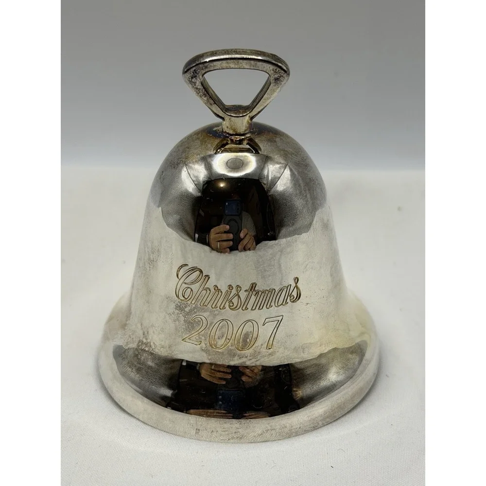 Vintage 2007 Reed & Barton Sliver Plated Christmas Bell Ornament